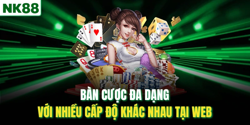 Bàn cược đa dạng với nhiều cấp độ khác nhau tại web
